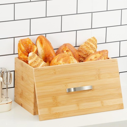 Bamboo wooden bread bin - bamboo,