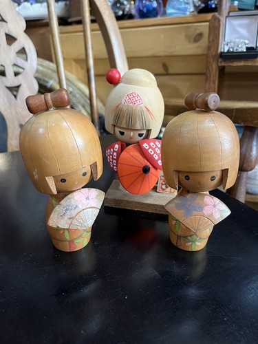 Vtg japanese wooden floral - x,
