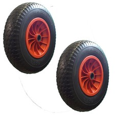 2 x 400mm (16")  PUNCTURE PROOF WHEELS 4.00-8. Light Boat/Craft Launch Trolley*