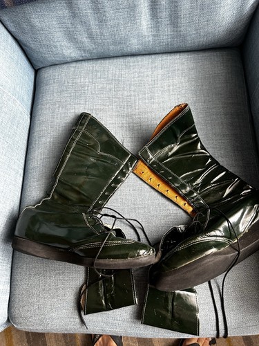 Wrestling boots green - size, 6