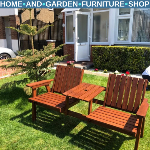 Wooden garden companion bench - companion,