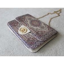 Tapestry Crossbody Womens Gold