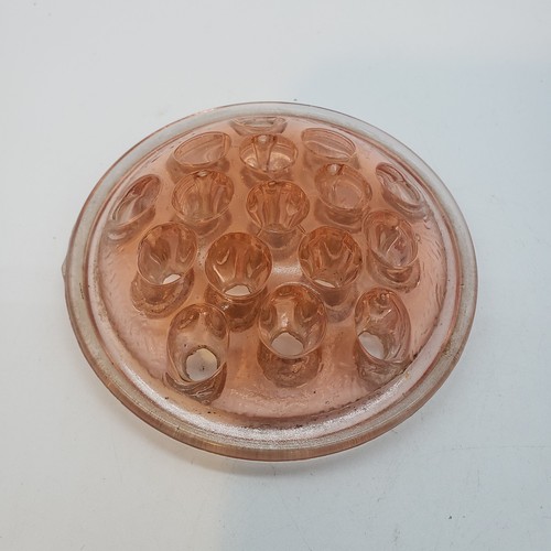 Vintage pink glass hole - 16,