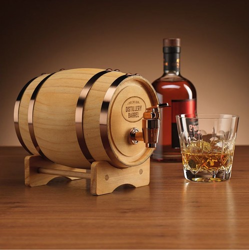 Mini whiskey barrel dispenser - whiskey,