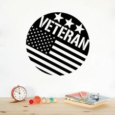 Veterans American Flag Wall Sticker Art Decal for Boys Girls Room Bedroom Decal