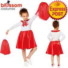CK2410 Girls Grease Rydell High Sandy Cheerleader Costume School 50s Book Week