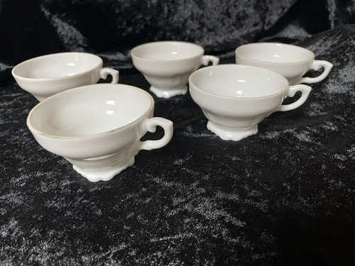 White china tea cups - white,