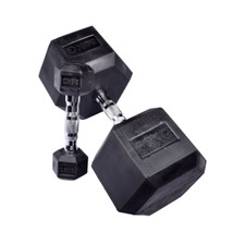 Exersci Rubber Hex Dumbbells 2.5kg to 50kg Pairs Durable Gym Quality Weights