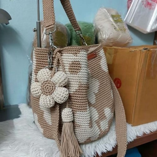 Handmade crochet flower tote - crochet,