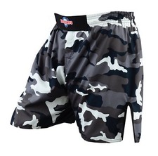 Fisticuffs Camo Grey MMA Boxing Fight Grappling Kick Cage Fighting Short Shorts
