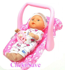 Pink 2 in 1 Car Seat & Rocking Cradle Dolls Comfort Carry Along Car Seat