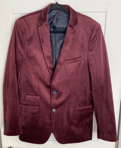 Burgundy velvet blazer - velvet, french