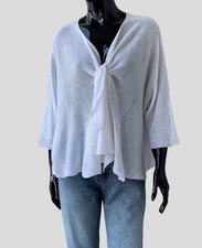 Zuza Bart White Knit Linen Cardigan One Size