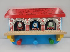 Thomas the Train Wooden Coat  Clothes Rack Clickity Clack Track Display Shelf 