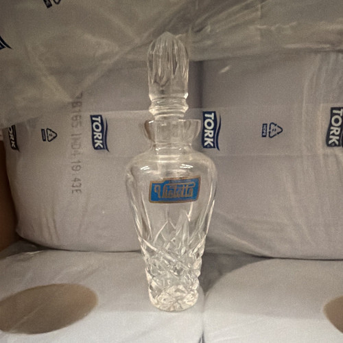 Clear cut glass decanter with - decanter,