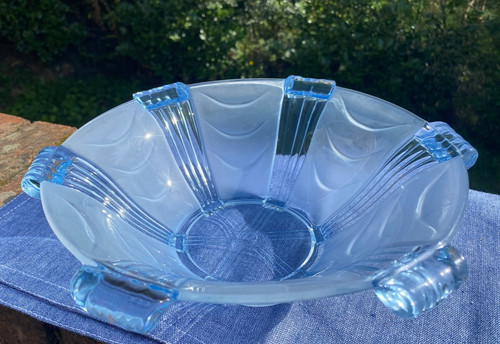 Art deco stolzle blue - art,