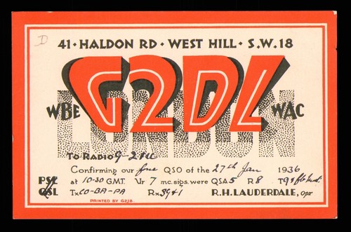 Qsl card radio g2dl - uk,