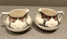 Crown Ducal Orange Tree Two MIlk Jugs