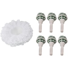 6 Wedding Bridal Bouquet Holder Handles with 6 White Lace Collar Flower5666