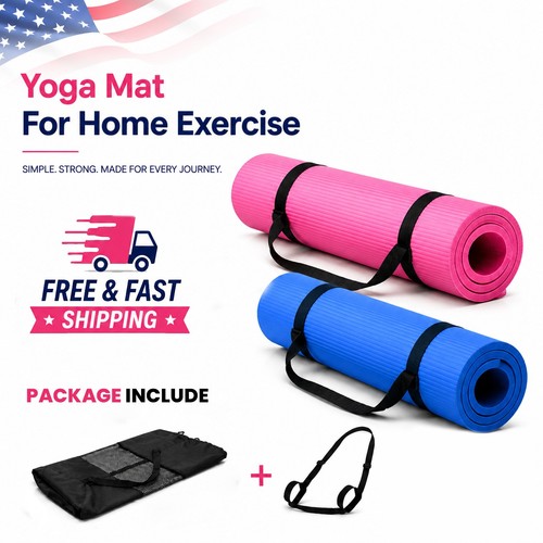 Thick exercise yoga mat - yoga, 72"