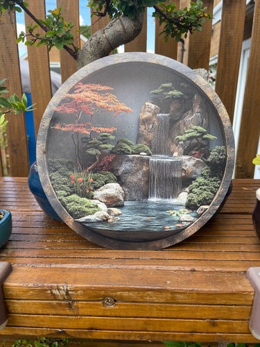Japanese zen garden waterfall - garden,