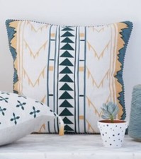 X4 New Luxurious Aztec Native American Teal Cushion Cover 45 x 45 cm 18 X 18"