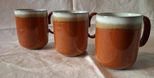 Vintage Denby Fire Chilli Double Dip Mugs  x 3