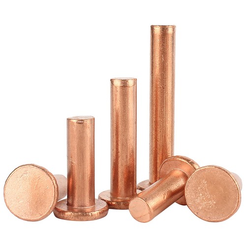 Solid copper flat head rivets - copper,