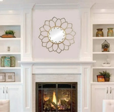 Large Gold Round Wall Mirror