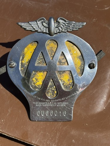 Vintage car badge aa member - vintage,