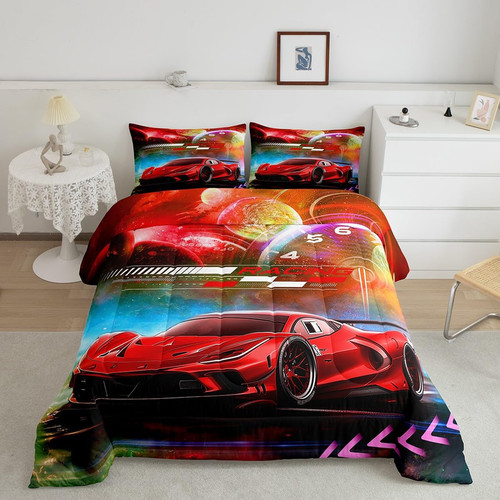 Feelyou red race car bedding - car,