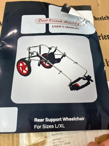 Large dog wheelchair - dog, back