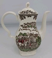 Myotts country life coffee pot Hand engraved Made in England 26 cm height