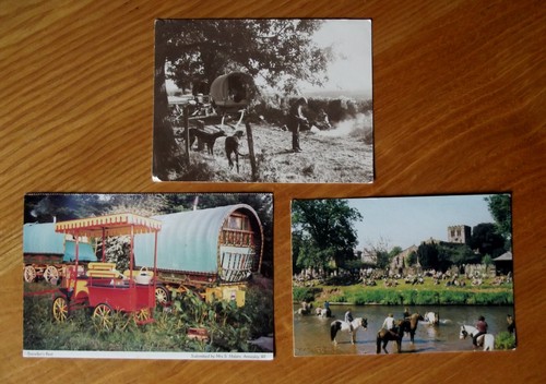 Romany life 3xphoto postcards - romany, life,