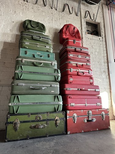 Vintage green suitcase - vintage, lot