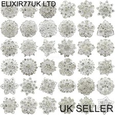 JOB LOT SILVER DIAMANTE FLOWER