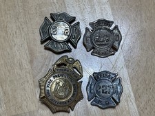 Lot Of 4 Vintage Obsolete Fire Department Badges #4
