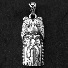 Viking Berserker Pendant Charm 925 Sterling Silver Norse Warrior For Necklace