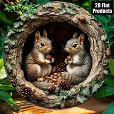 Squirrel Garden Plaque Wall Art Ornament Indoor / Outdoor