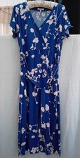 Bravissimo Kimono Maxi Dress 14RC Really Curvy Deep Blue, Peachy-Beige Pre-worn