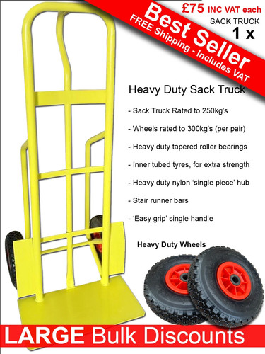 Heavy duty yellow sack truck - heavy,