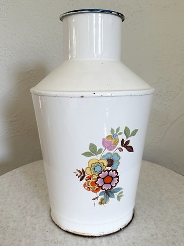 Antique floral enamel water - antique,
