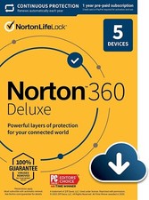 Norton 360 Deluxe 2025 5 Device for 12 months Emailed Key EU UK - 5 Min Delivery