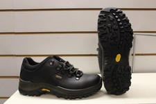 Grisport Dartmoor Waterproof Walking Shoes Vibram Soles Black Leather UK 6 EU 39