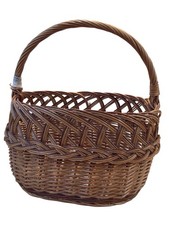 Vintage wicker oval shopping - wicker,