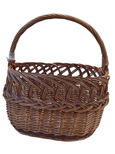 Vintage wicker oval shopping - vintage,