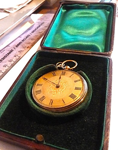 18k solid gold pocket watch - pocket,
