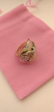 sterling silver spoon rings, art nouveau floral Liberty Style, Ring size, Q