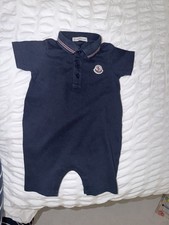 Baby boys Moncler navy blue romper 9-12 months