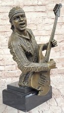Art Deco Black Musician Music Guitar Player Trophy Bronze Sculpture Figurine Art